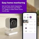 Roku Indoor Camera - Home Security - 1-Pack - Wired Security Camera & Pet Monitor with 1080p HD Color Night Vision, Works with Alexa & Google, Motion & Sound Detection, WDR & WiFi 6