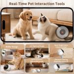 Honey Tour 1080P Pet Camera Robot: Indoor Movable Home Security Camera with App Control, Night Vision, 2-Way Talk, Motion Detection, SD Card Storage, Smart Pet Cam for Cat/Dog/Baby/Elderly Monitor