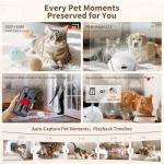 Honey Tour 1080P Pet Camera Robot: Indoor Movable Home Security Camera with App Control, Night Vision, 2-Way Talk, Motion Detection, SD Card Storage, Smart Pet Cam for Cat/Dog/Baby/Elderly Monitor