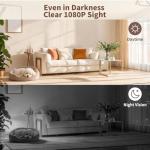 Honey Tour 1080P Pet Camera Robot: Indoor Movable Home Security Camera with App Control, Night Vision, 2-Way Talk, Motion Detection, SD Card Storage, Smart Pet Cam for Cat/Dog/Baby/Elderly Monitor