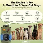 DJNFGQ Anti Barking Device for Dogs, Rechargeable Ultrasonic Dog Control Devices, Auto Bark Deterrent Devices with 3 Modes,33FT Silencer Sonic Barking Deterrent Indoor/Outdoor Safe for Dog & People