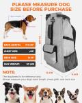 FOXFOCUS Dog Backpack Carrier for Medium Dogs - 4-Layer Protection, Under 30 lb, Waterproof, Adjustable Dog Hiking Backpack with Storage Pockets, Reflective Strips, Non-Slip Handle for Travel - Grey
