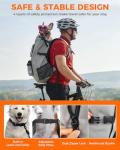 FOXFOCUS Dog Backpack Carrier for Medium Dogs - 4-Layer Protection, Under 30 lb, Waterproof, Adjustable Dog Hiking Backpack with Storage Pockets, Reflective Strips, Non-Slip Handle for Travel - Grey