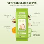 Hypoallergenic Pet Wipes for Dogs & Cats – Quick Clean & Deodorize Paws, Butt, Eyes, Ears, Face & Fur | Daily Grooming After Walks and Between Baths | Extra Large & Thick | Coconut Scented, 400 Count