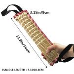 ToLanbbt Dog Tug Toy, Dog Bite Jute Pillow Pull Toy with 2 Strong Handles, Perfect for Tug of War, Puppy Training Interactive Play, Bite Training Toys for Medium to Large Dogs (Pink Yellow)