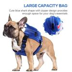 IDOMIK Dog Backpack Harness, No-Pull Dog Backpack with D-Ring for Small Medium Dogs, Cute Self Carrier Backpack for Dogs to Wear, Adjustable Dog Harness Backpack for Traveling Camping Hiking,Shark,XS