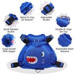 IDOMIK Dog Backpack Harness, No-Pull Dog Backpack with D-Ring for Small Medium Dogs, Cute Self Carrier Backpack for Dogs to Wear, Adjustable Dog Harness Backpack for Traveling Camping Hiking,Shark,XS