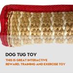 ToLanbbt Dog Tug Toy, Dog Bite Jute Pillow Pull Toy with 2 Strong Handles, Perfect for Tug of War, Puppy Training Interactive Play, Bite Training Toys for Medium to Large Dogs (Pink Yellow)