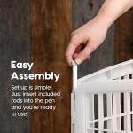 IRIS USA 34" Exercise 8-Panel Pet Playpen with Door, Dog Playpen, Puppy Playpen, Small Medium Large Dogs, Keep Pets Secure, Easy Assemble, Rust-Free, Heavy-Duty Molded Plastic, Customizable, White