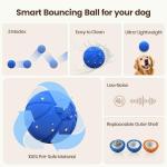Invengo Interactive Dog Ball, Automatic Rolling Dog Toys with 3 Play Modes, E-TPU Material Dog Balls, IP65 Waterproof Interactive Dog Toys for Medium Dogs(Blue)