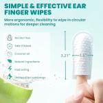 MEDUWEDU Ear Cleaner Finger Wipes 120 Counts, Dog Ear Cleaner, Grooming Kit Care for Dogs and Cats, Soft & Easy Otic Cleaning Pads, Remove Wax, Dirt & Stop Smelly, Itchy, Non-Irritating, Coconut Scent