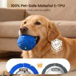 Invengo Interactive Dog Ball, Automatic Rolling Dog Toys with 3 Play Modes, E-TPU Material Dog Balls, IP65 Waterproof Interactive Dog Toys for Medium Dogs(Blue)