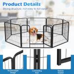 FDW Dog Playpen Dog Pen Dog Kennel 8 Panel 24 Inch Hight Indoor Outdoor Folding Metal Portable Puppy Exercise Pen Heavy Duty Dog Fence for Yard Camping,Black