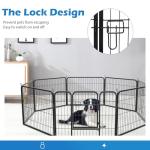 FDW Dog Playpen Dog Pen Dog Kennel 8 Panel 24 Inch Hight Indoor Outdoor Folding Metal Portable Puppy Exercise Pen Heavy Duty Dog Fence for Yard Camping,Black