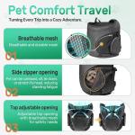 YUDODO Dog Front Backpack Carrier 5-15 lbs, Soft Breathable Pet Front Facing Carrier with Adjustable Straps, Multi-Pocket Design, for Small Dogs & Cats (with Detachable Sling Pouch - Black)