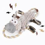 Drmstow Large Squeaky Dog Toys for Aggressive Chewers,Interactive Tug of War Puppy Toys with Pull Rope,Tough Plush Pet Dog Chew Toys for Small, Medium and Big Dogs