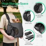 YUDODO Dog Front Backpack Carrier 5-15 lbs, Soft Breathable Pet Front Facing Carrier with Adjustable Straps, Multi-Pocket Design, for Small Dogs & Cats (with Detachable Sling Pouch - Black)