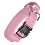 OneTigris Tough Dog Collars, Tactical Dog Collar with Handle, Milltary Adjustable Dog Collar with Heavy Duty Metal Buckle for Training (Large,Pink)