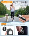 Dog Shock Collar with Remote Control for Dogs 10–120lbs, IPX7 Waterproof Dog Training Collar with Security Lock, 4 Safe Training Modes, Rechargeable Long Battery Life for Small Medium Large Dogs Gry
