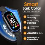 Dog Bark Collar for Small Medium Large Dogs 10-100lbs, Automatic Bark Device with Anti-False Trigger & Bark Count Tracking, 4 Training Modes and 8 Sensitivity to Effectively Stop Barking, Black