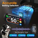 Dog Bark Collar for Small Medium Large Dogs 10-100lbs, Automatic Bark Device with Anti-False Trigger & Bark Count Tracking, 4 Training Modes and 8 Sensitivity to Effectively Stop Barking, Black