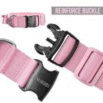 OneTigris Tough Dog Collars, Tactical Dog Collar with Handle, Milltary Adjustable Dog Collar with Heavy Duty Metal Buckle for Training (Large,Pink)