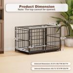 Snuowu 48 Inch Heavy Duty Dog Crate with Wheels，Indestructible Escape-Proof Dog Cage for Large Dogs, Extra Large XL XXL Indestructible Dog Crate with Removable Tray.
