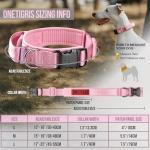 OneTigris Tough Dog Collars, Tactical Dog Collar with Handle, Milltary Adjustable Dog Collar with Heavy Duty Metal Buckle for Training (Large,Pink)
