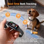 Dog Bark Collar for Small Medium Large Dogs 10-100lbs, Automatic Bark Device with Anti-False Trigger & Bark Count Tracking, 4 Training Modes and 8 Sensitivity to Effectively Stop Barking, Black
