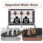 Snuowu 48 Inch Heavy Duty Dog Crate with Wheels，Indestructible Escape-Proof Dog Cage for Large Dogs, Extra Large XL XXL Indestructible Dog Crate with Removable Tray.