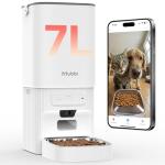 Automatic Cat Feeder with Camera - 5G WiFi Cat Food Dispenser with Night Vision, 7L Dog Feeder Automatic, 1-15 Meals, 1-99 Portions, 2-Way Audio, Jam Free, 10s Voice Recording, Timed Auto Pet Feeder