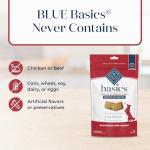 Blue Buffalo Basics Crunchy Dog Biscuits for Skin & Stomach Care, Limited Ingredient Diet Dog Treats, Salmon & Potato Recipe, 6-oz. Bag