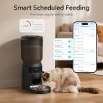 Centvicam Automatic Cat Feeder with Movable Camera: 5G WiFi Automatic Dog Feeder with Laser Pointer,Cat Food Dispenser with Night Vision for Multiple Pet, Detachable for Easy Clean -24 Cup -6L Storage