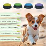 Gelabur Set of 4 Dog Buttons for Communication, Voice Recordable Buttons for Classroom, Dog Training Talking Buttons Starter Set, Pet Easy Speaking Buttons Tools