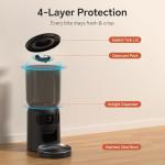 Centvicam Automatic Cat Feeder with Movable Camera: 5G WiFi Automatic Dog Feeder with Laser Pointer,Cat Food Dispenser with Night Vision for Multiple Pet, Detachable for Easy Clean -24 Cup -6L Storage