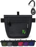 Gobeigo Dog Treat Pouch and Training Clicker, Upgrade Two Magnetic Closure to Prevent Spills, 2 Cup Treat Bag with Poop Bag Dispenser, Metal Clip Waist Belt Fanny Pack for Pet Walk (Black)