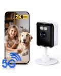 2K Cameras for Home Security, 2.4/5GHz Wi-Fi 6 Indoor Camera for Dog/Pet/Nanny/Baby with US Phone App, AI Text Recognition, Smart Search, Color Night Vision, Mini Cam 2 Way Talk, Human Detection