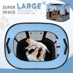 Dekool Foldable Dog Cat Playpen, Portable Dog Crate for Puppies, Cat, Puppy Play Pen for Indoors, Kennel Tent Crate for Indoor Outdoor Travel Camping Use with Carrying Case (Blue, M)