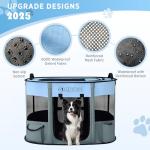 Dekool Foldable Dog Cat Playpen, Portable Dog Crate for Puppies, Cat, Puppy Play Pen for Indoors, Kennel Tent Crate for Indoor Outdoor Travel Camping Use with Carrying Case (Blue, M)