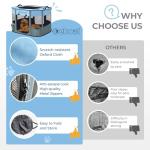 Dekool Foldable Dog Cat Playpen, Portable Dog Crate for Puppies, Cat, Puppy Play Pen for Indoors, Kennel Tent Crate for Indoor Outdoor Travel Camping Use with Carrying Case (Blue, M)