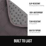 GORILLA GRIP® Waterproof Dog Blanket, 82x52, Leakproof Couch Cover for Dogs, Silicone Grip Backing, Protects Sofa, Sectional, Bed, Crate, Car & RV, Tear-Resistant Washable Senior Pet Blanket, Charcoal