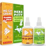 Clawzbey Dog Potty Training Spray Set, No-Go Spray & Here Potty Training Spray, Puppy Essentials, Stops Urination & Marking, Indoor and Outdoor Use (1.7 fl oz, 2 Pack)