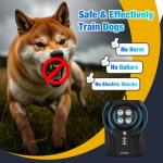 Queenmew Dog Bark Deterrent Devices, Automatic Anti Barking Device with 4 Ultrasonic Transmitters Long Range 50FT, 3 Mode Rechargble Barking Control Devices, Effective Stop Bark Box Outdoor & Indoor