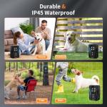 Queenmew Dog Bark Deterrent Devices, Automatic Anti Barking Device with 4 Ultrasonic Transmitters Long Range 50FT, 3 Mode Rechargble Barking Control Devices, Effective Stop Bark Box Outdoor & Indoor