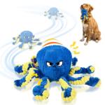 ETACCU Interactive Dog Toys Octopus, Moving Dog Toy to Keep Them Busy, Durable Automatic Jumping Dog Toy Bouncing Dogs Toy Squeaky Moving Tug of War Doggie Toy for Small Medium Large Dogs (Blue)