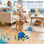 ETACCU Interactive Dog Toys Octopus, Moving Dog Toy to Keep Them Busy, Durable Automatic Jumping Dog Toy Bouncing Dogs Toy Squeaky Moving Tug of War Doggie Toy for Small Medium Large Dogs (Blue)