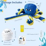 ETACCU Interactive Dog Toys Octopus, Moving Dog Toy to Keep Them Busy, Durable Automatic Jumping Dog Toy Bouncing Dogs Toy Squeaky Moving Tug of War Doggie Toy for Small Medium Large Dogs (Blue)