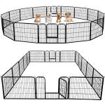 Yaheetech Dog Playpen Outdoor, 24 inch 16 Panels Dog Pen Indoor Heavy Duty Puppy Exercise Pen Metal Pet Fence for RV Camping/Yard/Garden