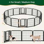 Yaheetech Dog Playpen Outdoor, 24 inch 16 Panels Dog Pen Indoor Heavy Duty Puppy Exercise Pen Metal Pet Fence for RV Camping/Yard/Garden