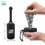 Best Pet Supplies Dog Poop Bag Holder Leash Attachment with 30 Bags, Reusable Dispenser for Travel, Walking, Park, and Outdoor Use, Durable with Clip-On - Black, Pack of 2